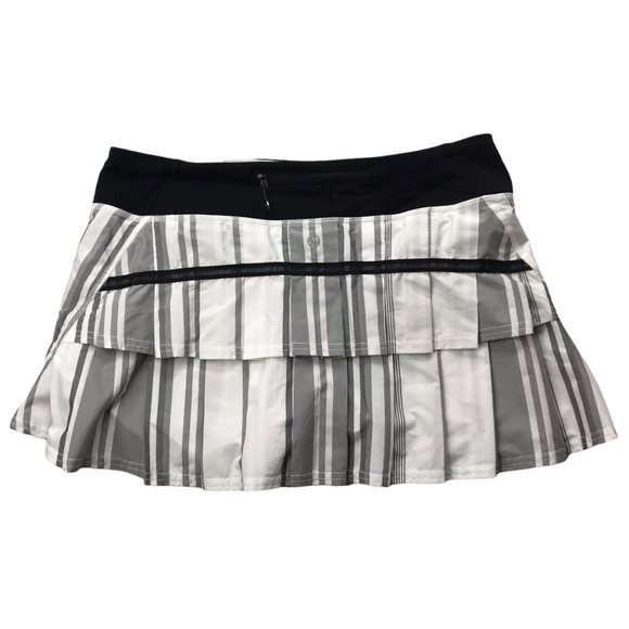 LULULEMON Pace Setter Skirt Striped Gray / White, Women's 8 Regular Golf Tennis - Picture 5 of 9